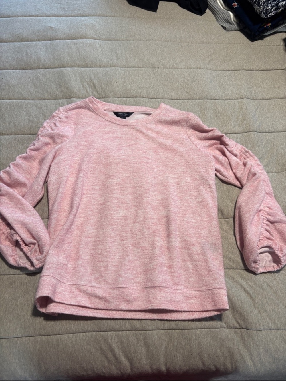 Simply Vera Vera Wang Heathered Pink Crewneck Top